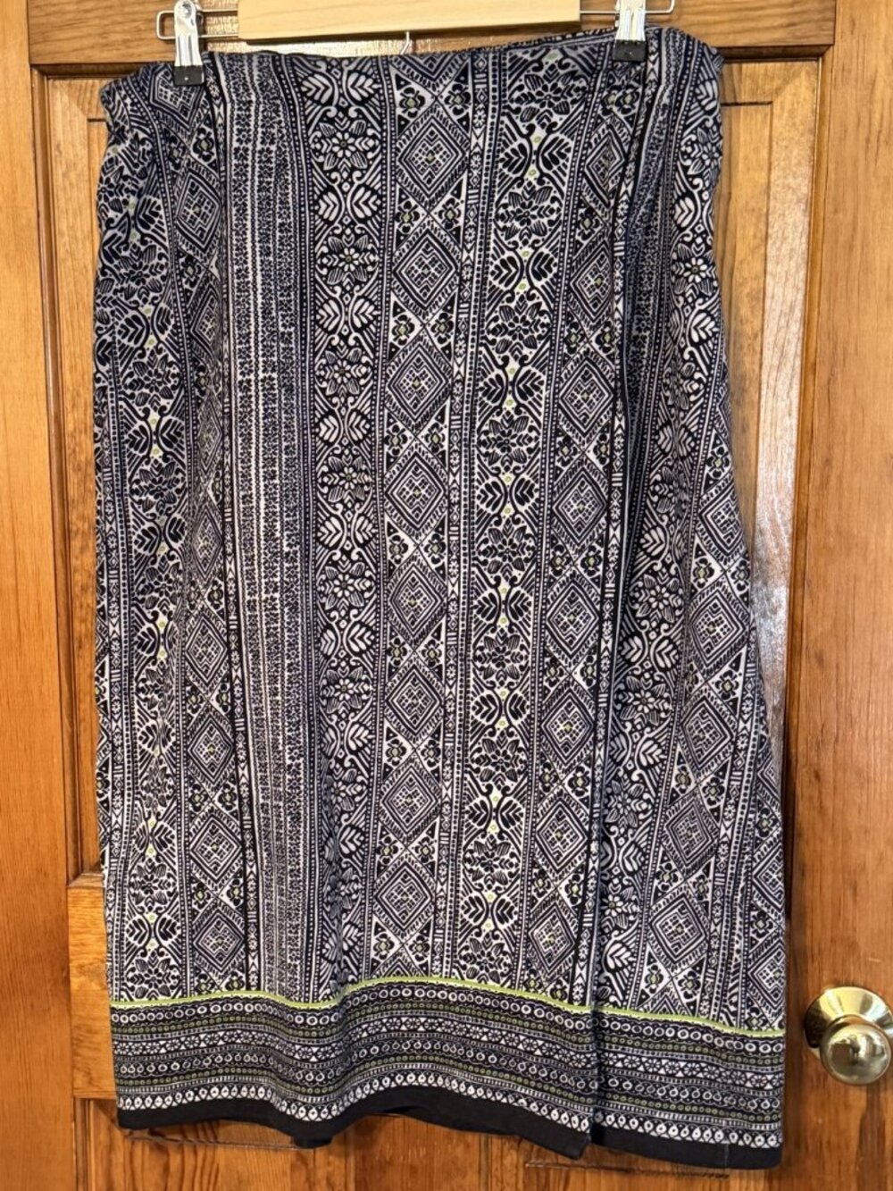 Coldwater Creek Black & White Tribal Print Skirt - PL